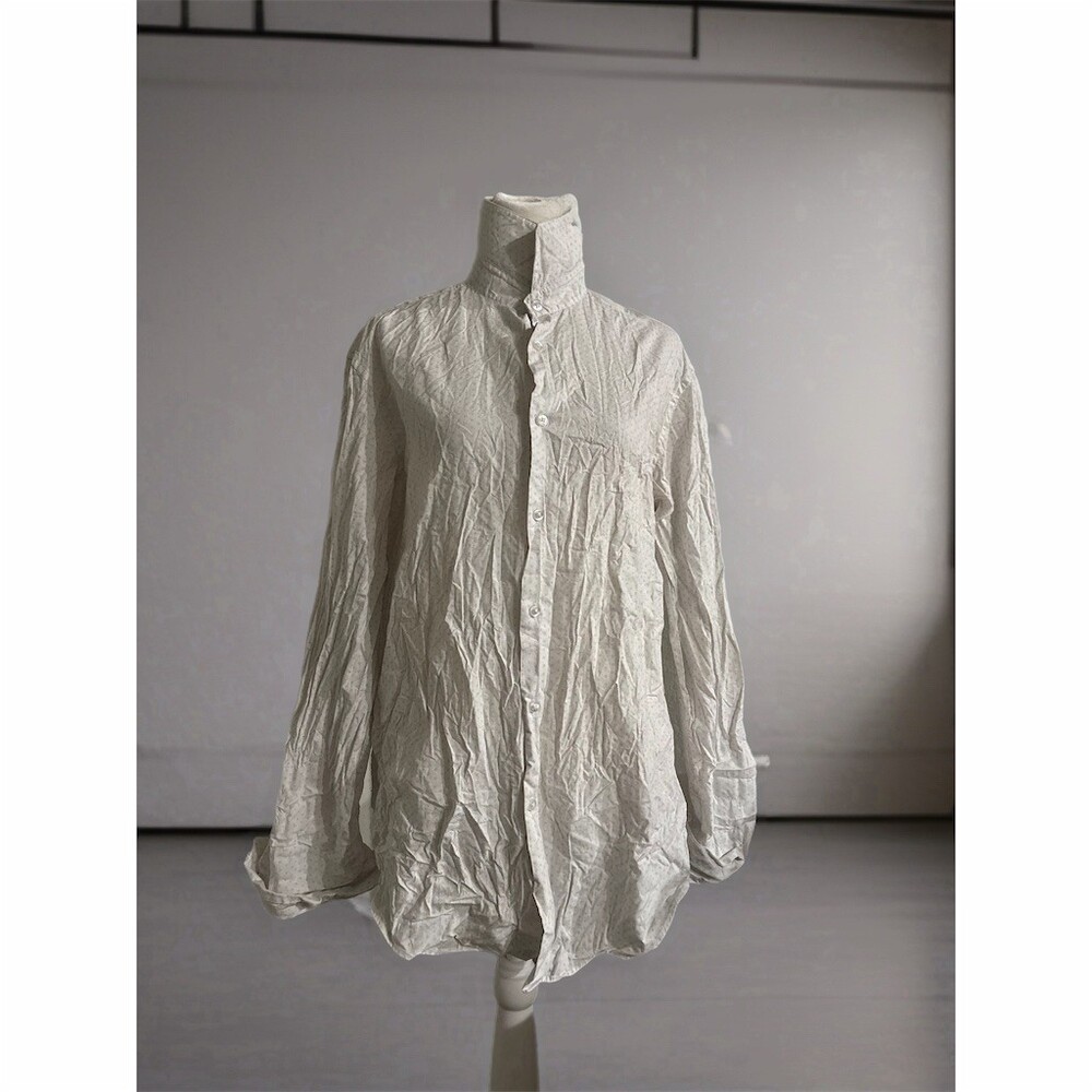 Calvin Klein Dress Shirt Mens M White Slim Fit Dobby Button Front 15.5
